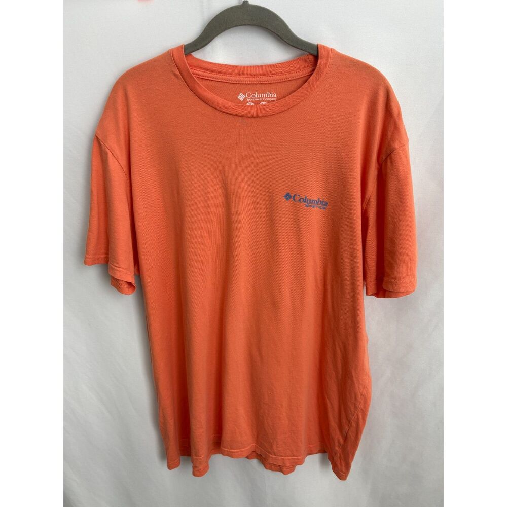 Columbia PFG Short Sleeve T Shirt Size XL Orange Fishing Outdoors Casual USA
